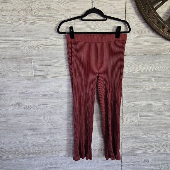 Eileen Fisher Womens Ribbed Straight Leg Sz S Tencel Fig (Mauve) Ankle Pants NWO - Picture 1 of 6
